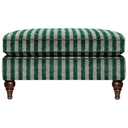 Duresta Kingsley Footstool, Umber Leg Scirocco Emerald